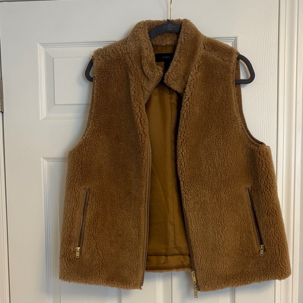 J. Crew brown faux fur Vest